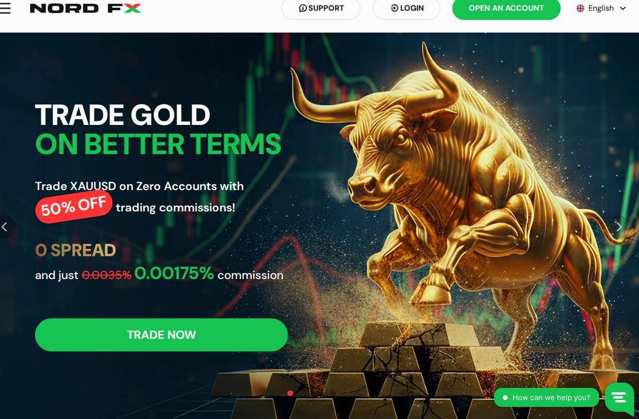 Screenshot of the NordFX website