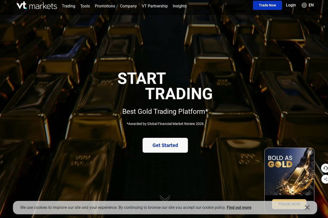 Screenshot of the VT Markets website