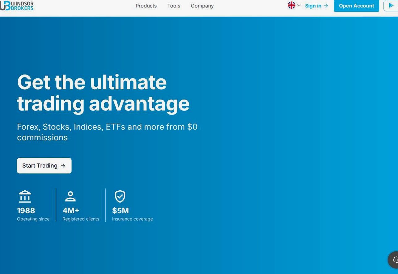 Screenshot of the Windsor Brokers website